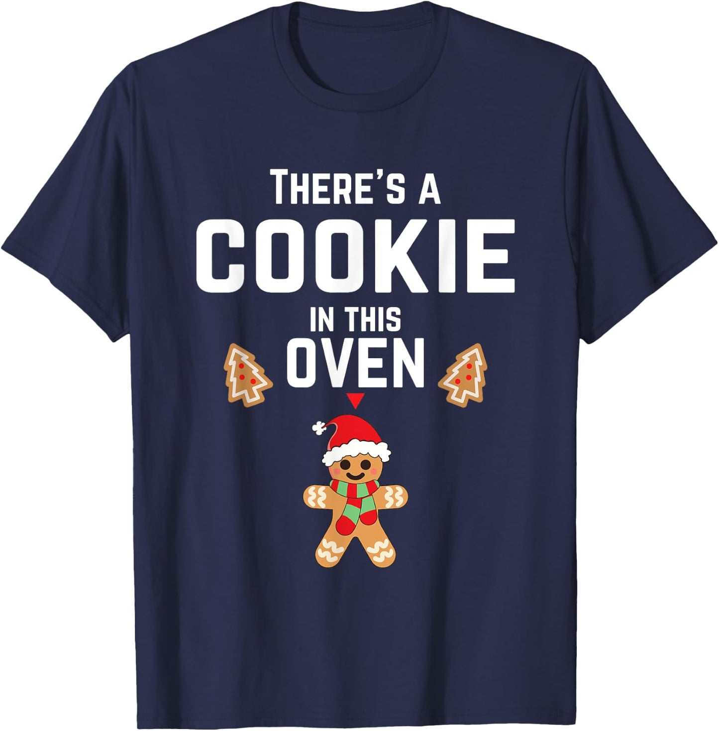 Christmas Pregnancy Announcement Shirt Mommy Mom To Be T-Shirt - T-Shirt | Navy