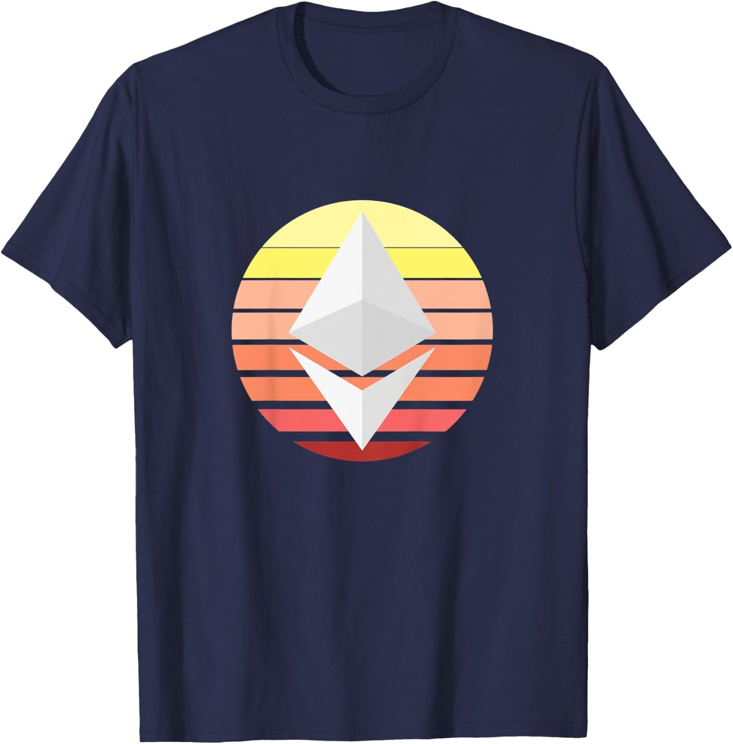 Ethereum ETH Logo Crypto Circle Pastel Cryptocurrency T-Shirt - T-Shirt | Navy