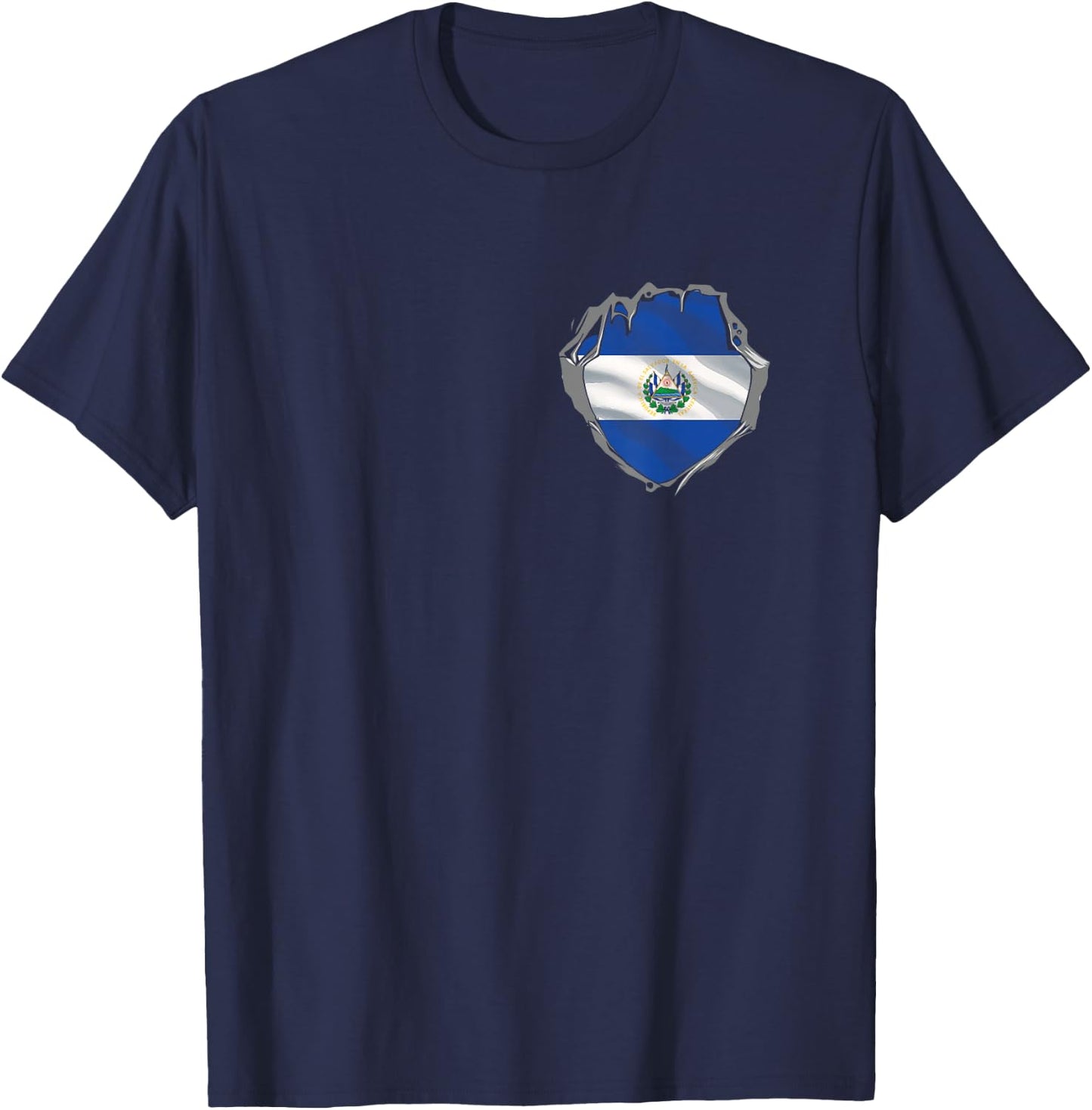 El Salvador Salvadoran Flag in Heart for El Salvador T-Shirt - T-Shirt | Navy