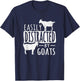 Funny Easily Distracted By Goats Country T-Shirt - T-Shirt | Navy