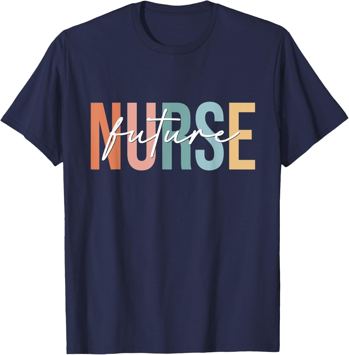 Boho Retro Vintage Future Nurse Stethoscope Nursing T-Shirt - T-Shirt | Navy