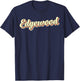 Edgewood Retro Art Baseball Font Vintage T-Shirt - T-Shirt | Navy