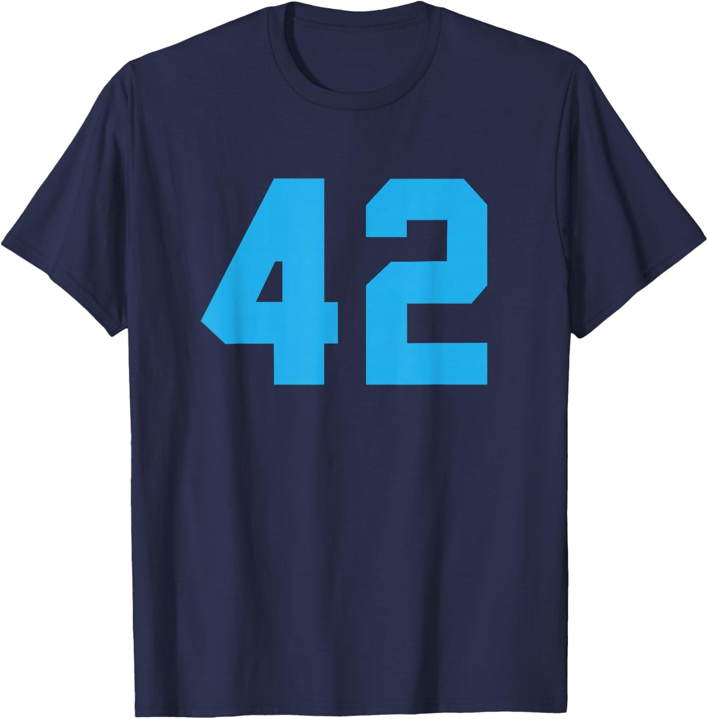 Blue Sports Team Number #42 T-Shirt - T-Shirt | Navy