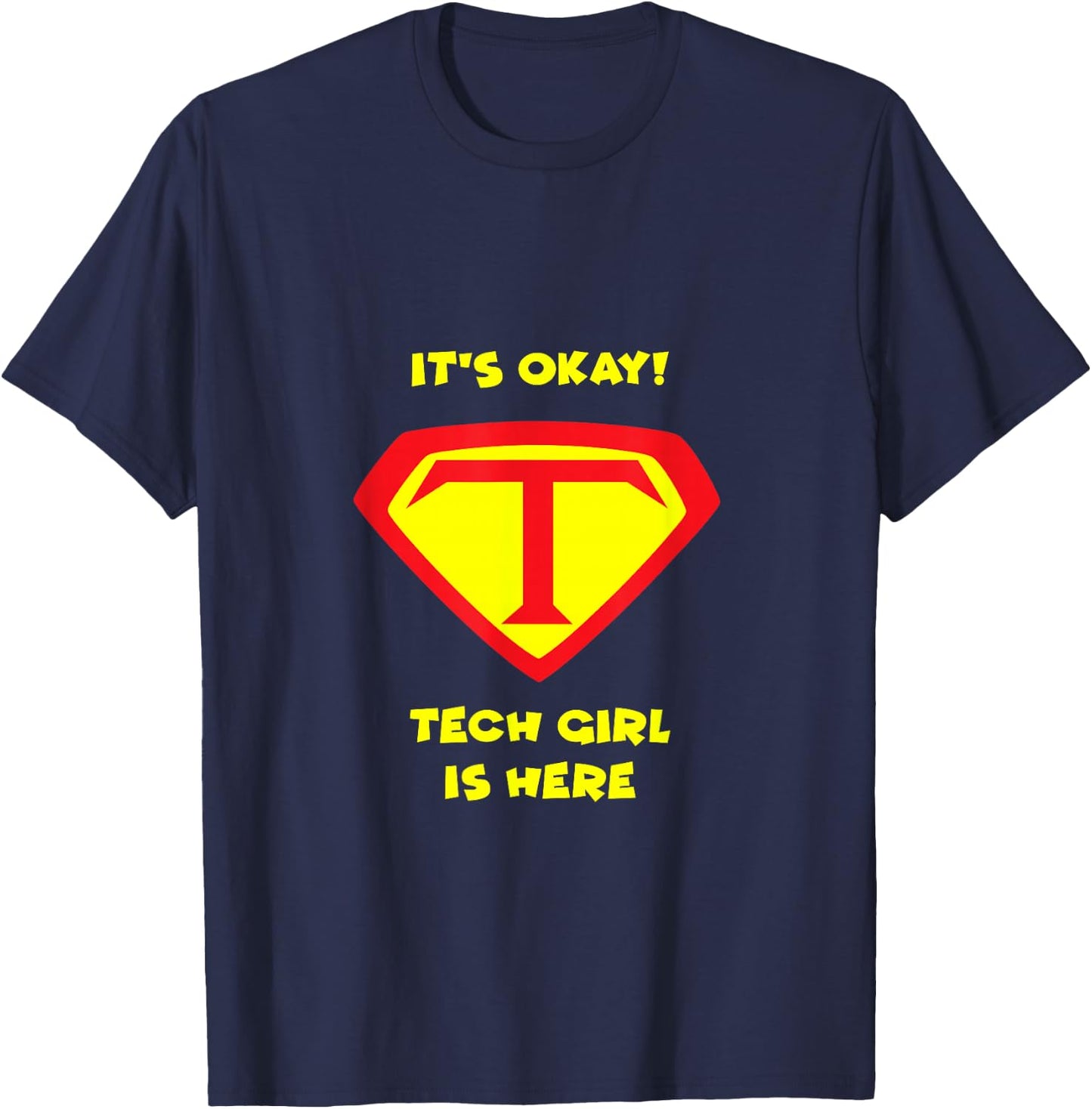 Tech Support Girl Female Computer Technology Design T-Shirt - T-Shirt | Navy