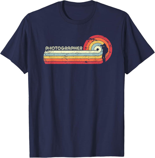 Photography Shirt. Retro Style Photographer T-Shirt - T-Shirt | Navy