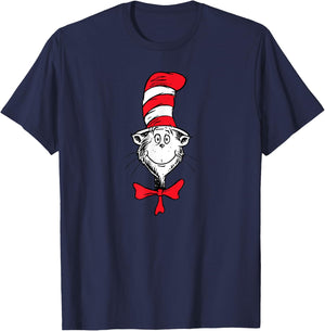 Dr. Seuss The Cat in the Hat Face T-Shirt - T-Shirt | Navy
