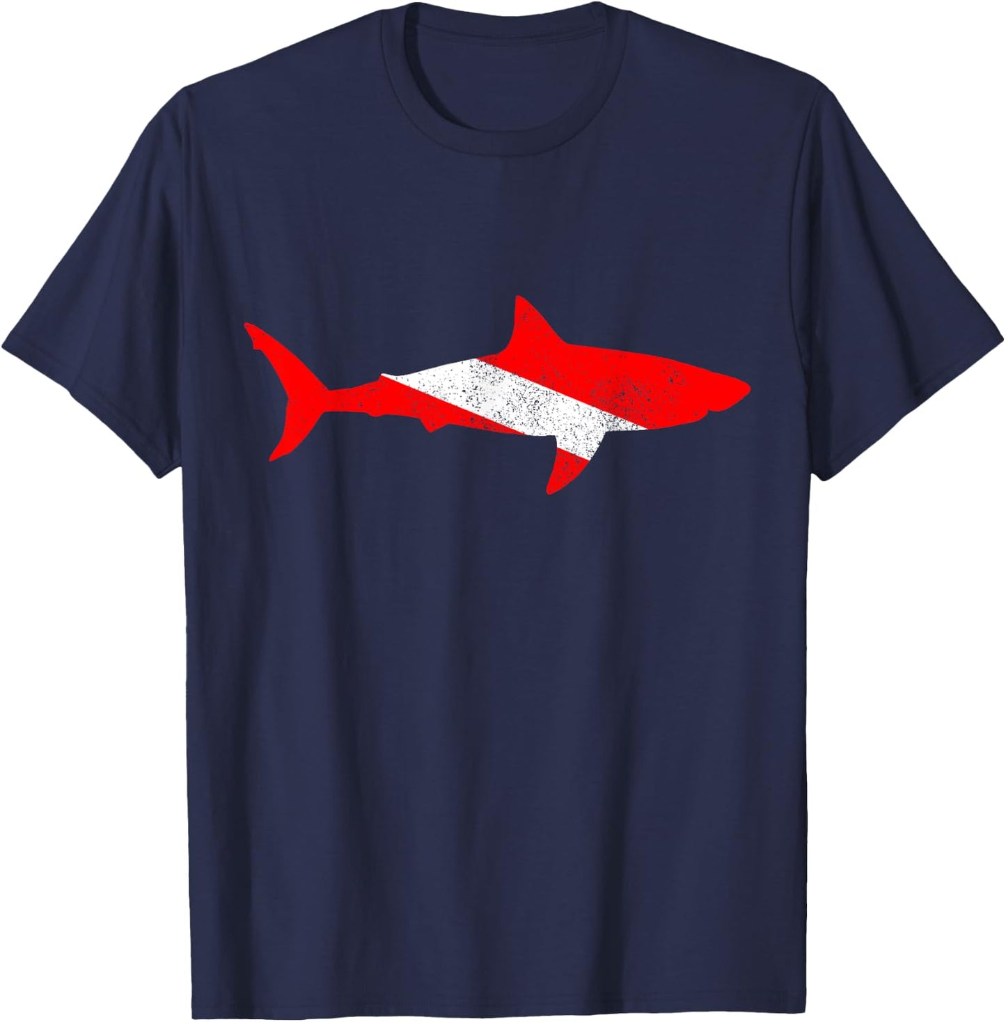 Shark Diving Scuba Diver Scuba Diving Flag T-Shirt - T-Shirt | Navy