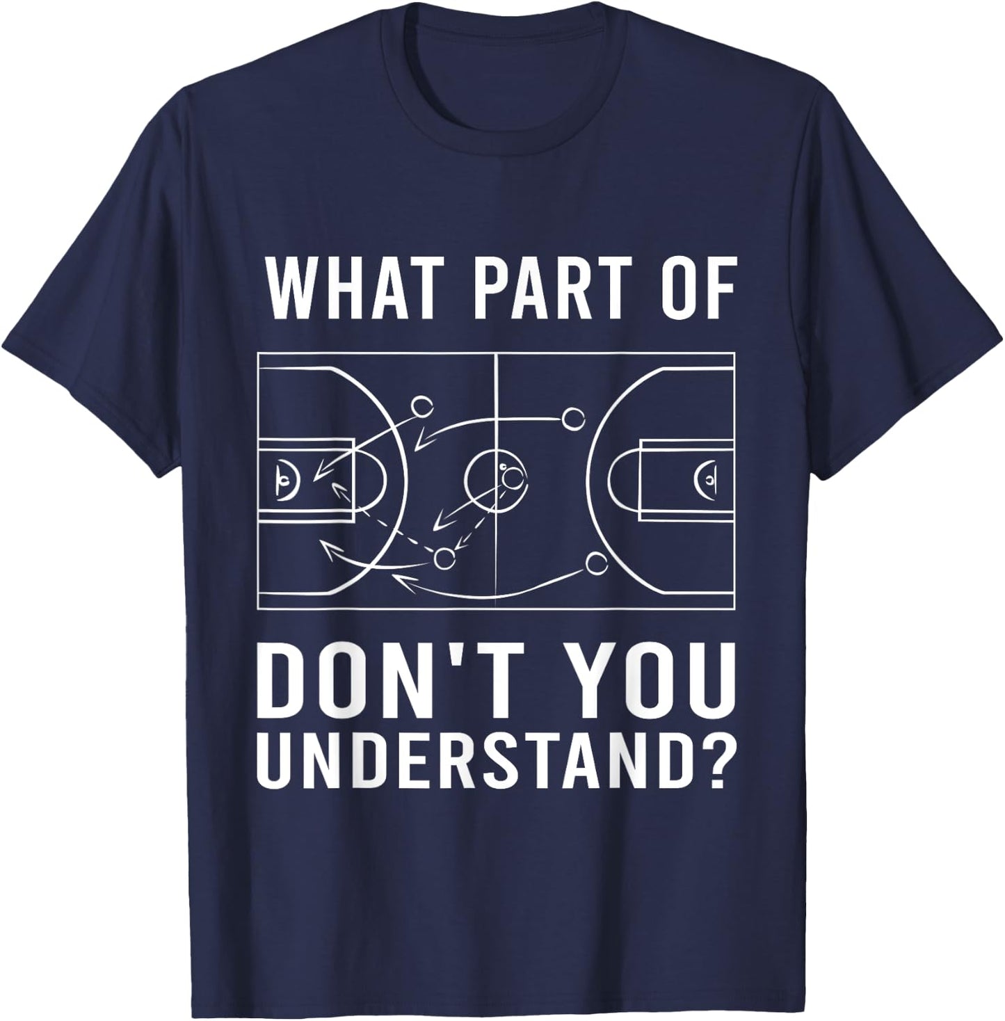Funny Basketball Coach Women Tactic Diagram Board T-Shirt - T-Shirt | Navy