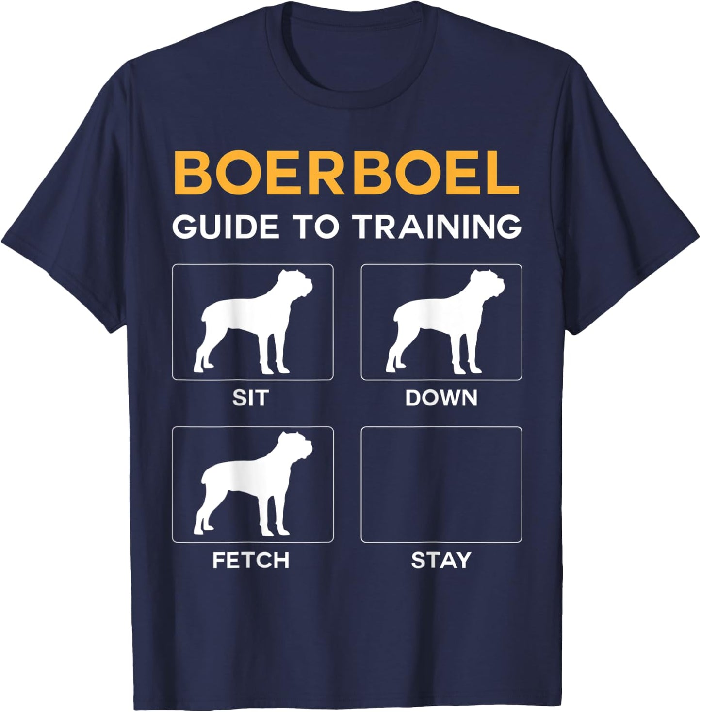 Boerboel Guide To Training Dog Obedience Dog Commands T-Shirt - T-Shirt | Navy