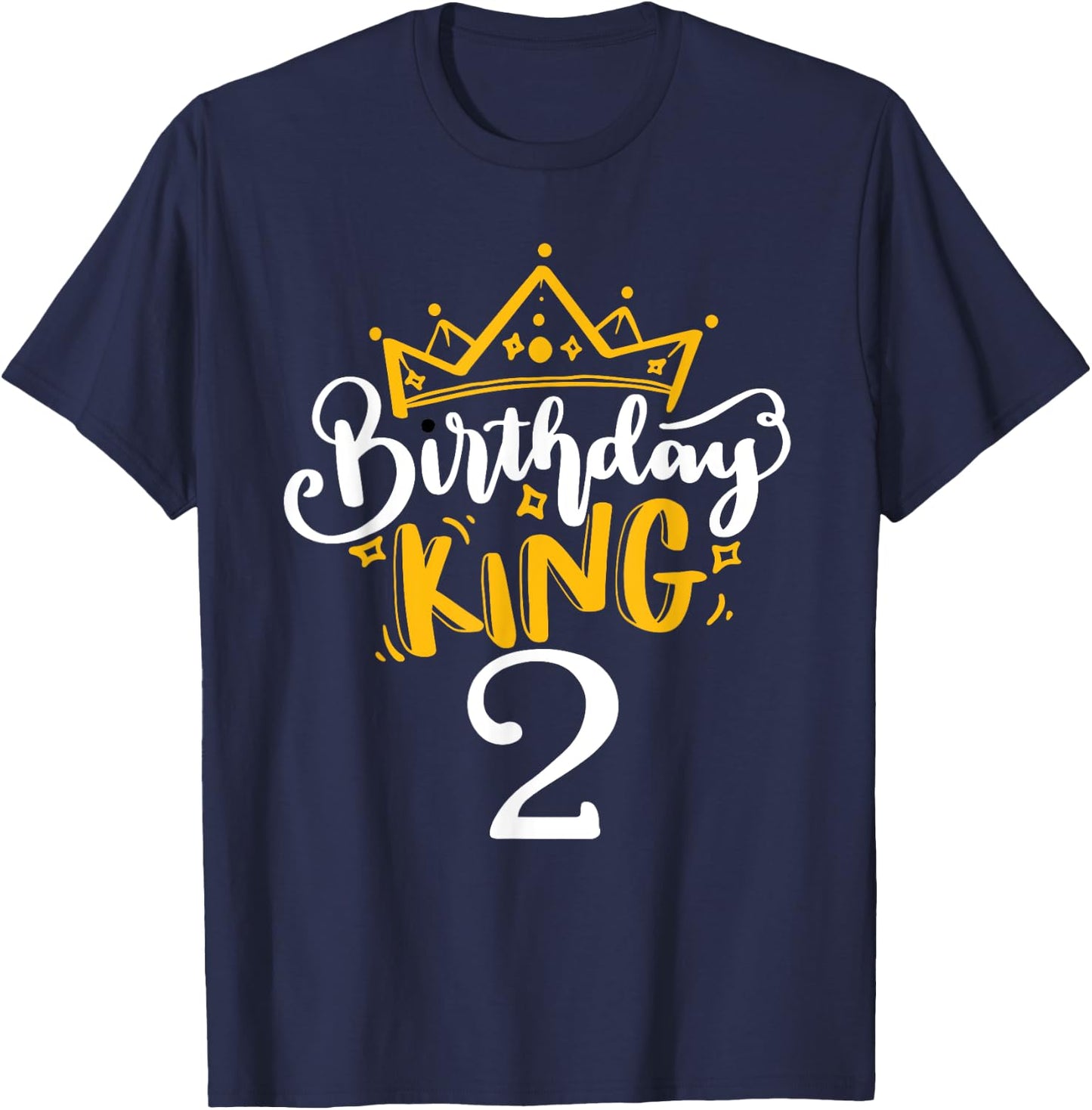 2nd Birthday King 2 Years Old Party Ideas For Boys T-Shirt - T-Shirt | Navy