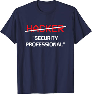Hacker Security Professional Funny Programmer Gift T-Shirt - T-Shirt | Navy