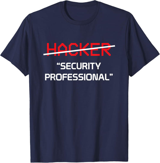 Hacker Security Professional Funny Programmer Gift T-Shirt - T-Shirt | Navy