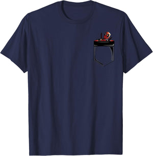 Marvel Deadpool Peekaboo Faux Pocket Graphic T-Shirt - T-Shirt | Navy