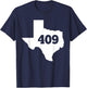 Texas 409 Area Code T-Shirt - T-Shirt | Navy