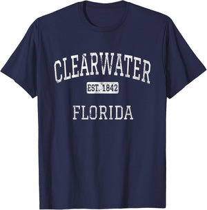 Clearwater Florida FL Vintage T-Shirt - T-Shirt | Navy