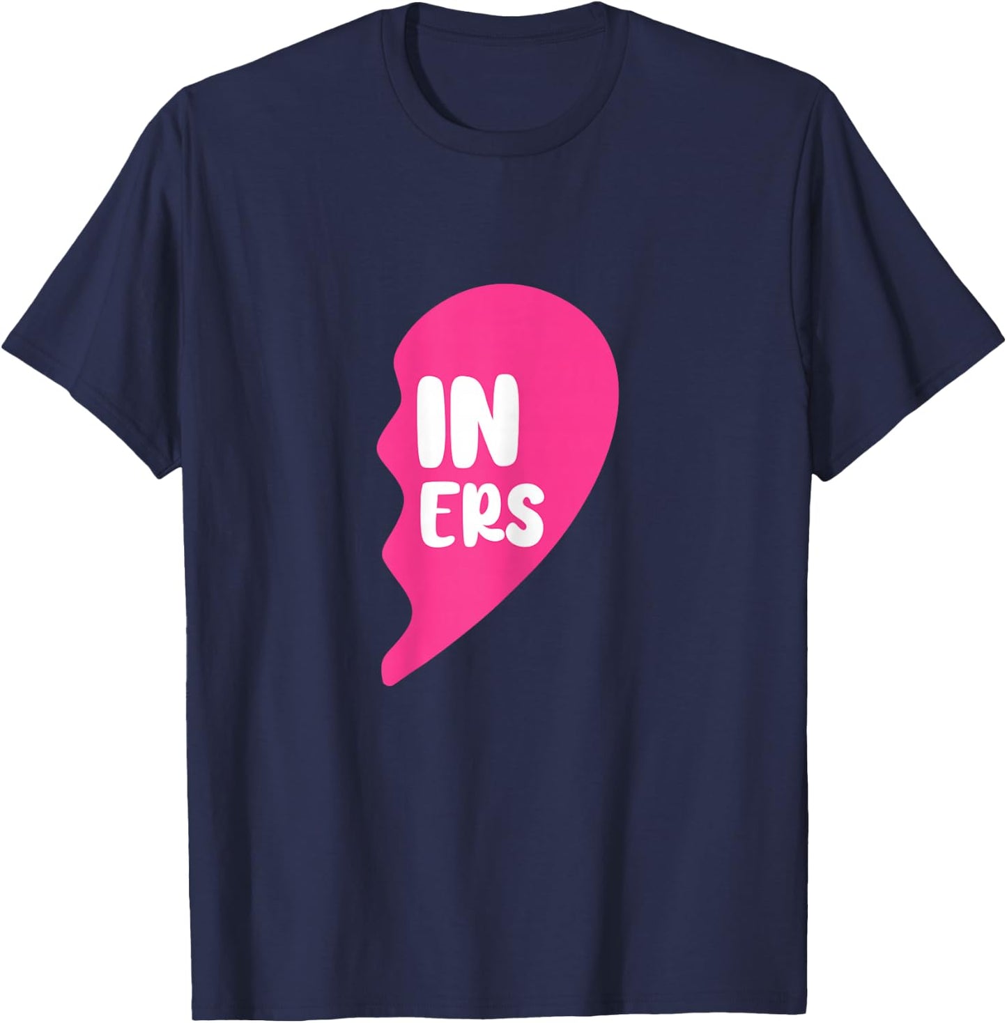 Twin Sisters Half Heart Twins Sibling Matching T-Shirt - T-Shirt | Navy