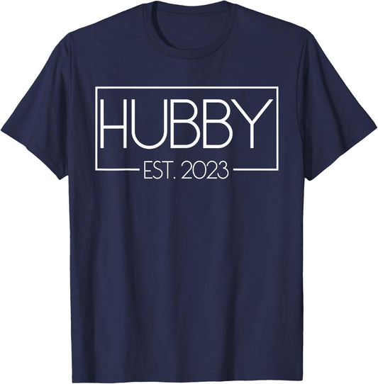 Hubby Est. 2023 Matching Couple Newlywed Married 2023 T-Shirt - T-Shirt | Navy