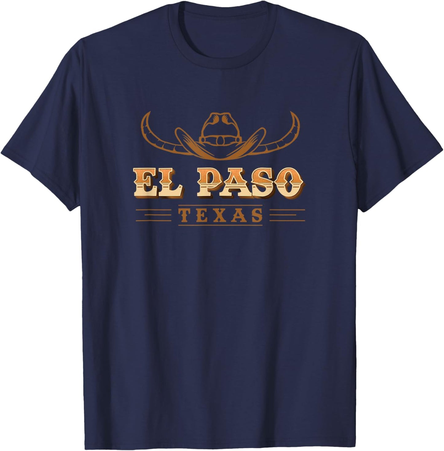 El Paso Texas Cowboy Hat Cattle Vacation Souvenir T-Shirt - T-Shirt | Navy
