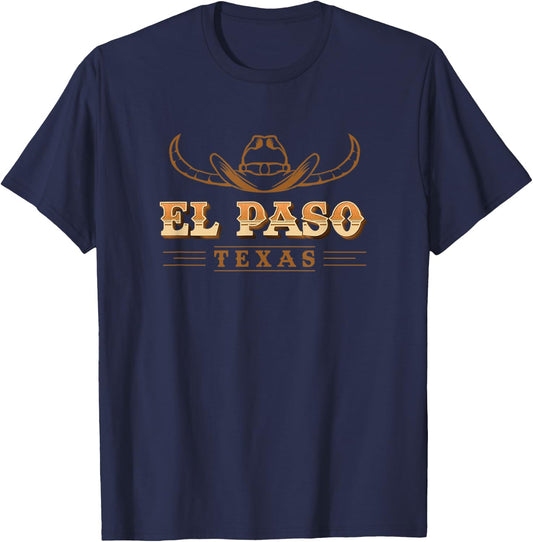 El Paso Texas Cowboy Hat Cattle Vacation Souvenir T-Shirt - T-Shirt | Navy