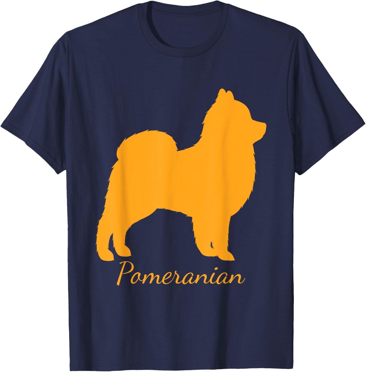 Funny Pomeranian Friend Puppy Love Dog Silhouetted Gift T-Shirt - T-Shirt | Navy