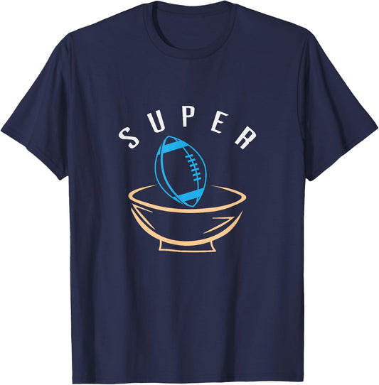 Funny Football with Snack Bowl Funny Gift Man Woman T-Shirt - T-Shirt | Navy