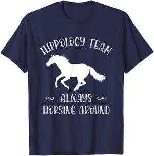 Hippology Team Horse Around Studying Horses for Girls Women T-Shirt - T-Shirt | Navy