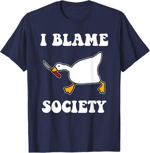 I Blame Society T-Shirt - T-Shirt | Navy