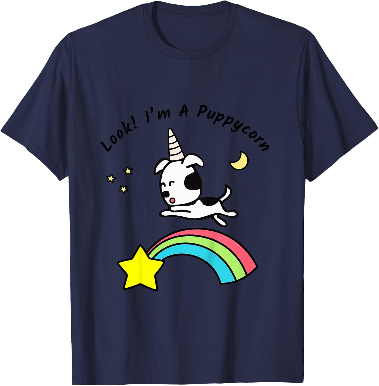 Kids Look I'm a Puppycorn T-Shirt - T-Shirt | Navy