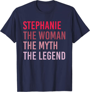 STEPHANIE Woman Myth Legend Personalized Name Birthday Gift T-Shirt - T-Shirt | Navy