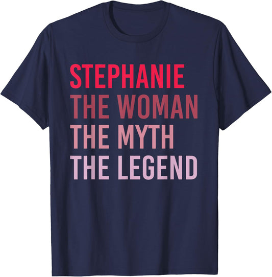 STEPHANIE Woman Myth Legend Personalized Name Birthday Gift T-Shirt - T-Shirt | Navy