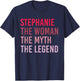 STEPHANIE Woman Myth Legend Personalized Name Birthday Gift T-Shirt - T-Shirt | Navy