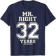 32 Years Being Mr. Right Funny Couples Anniversary T-Shirt - T-Shirt | Navy