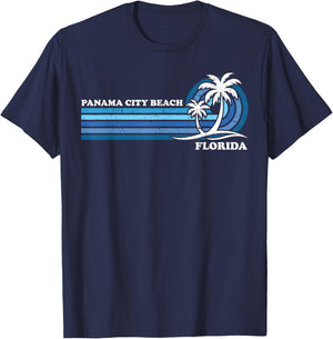 Retro Vintage Family Vacation Florida Panama City Beach Men Women Girls Kids T-Shirt - T-Shirt | Navy