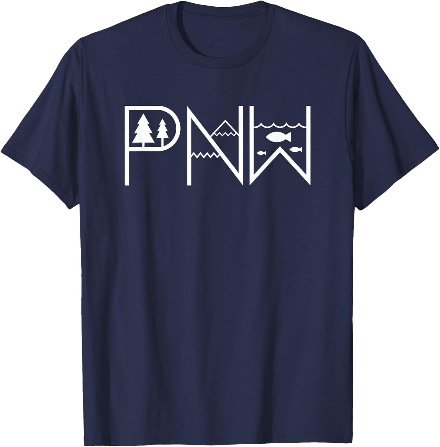 PNW Nature Minimal – Cascadia Pacific Northwest T-Shirt - T-Shirt | Navy