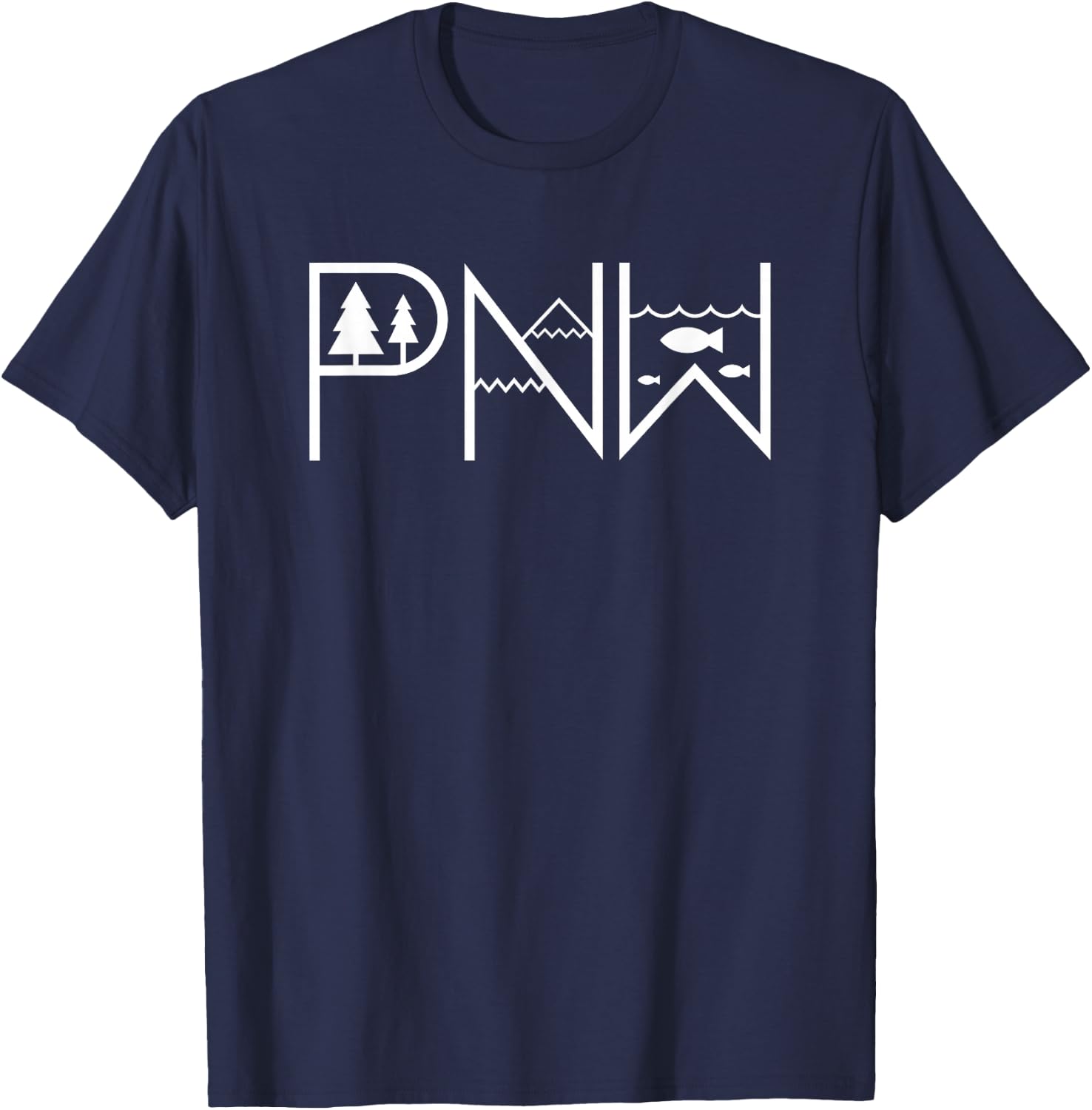 PNW Nature Minimal – Cascadia Pacific Northwest T-Shirt - T-Shirt | Navy