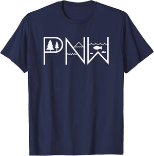 PNW Nature Minimal – Cascadia Pacific Northwest T-Shirt - T-Shirt | Navy
