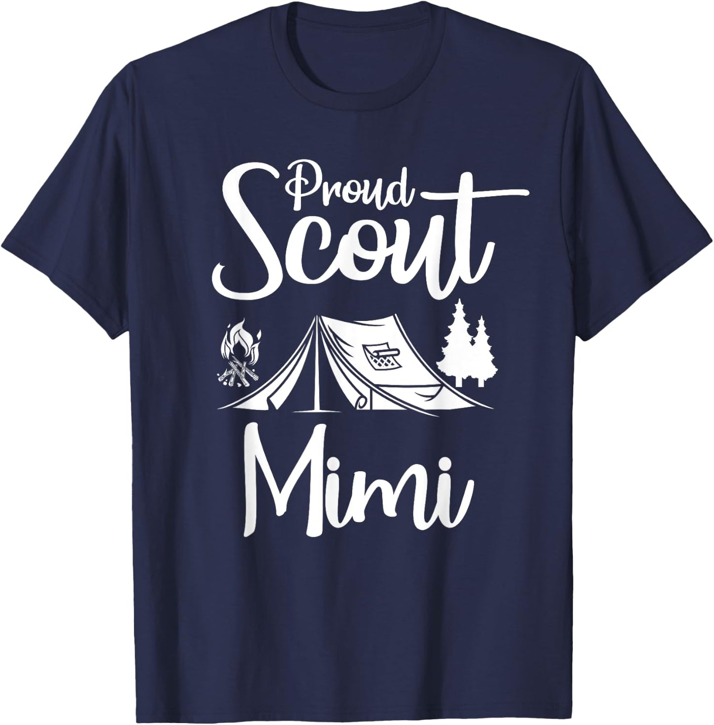 Proud Scout Mimi Camping Scouting Tent Scout Mom Leader T-Shirt - T-Shirt | Navy