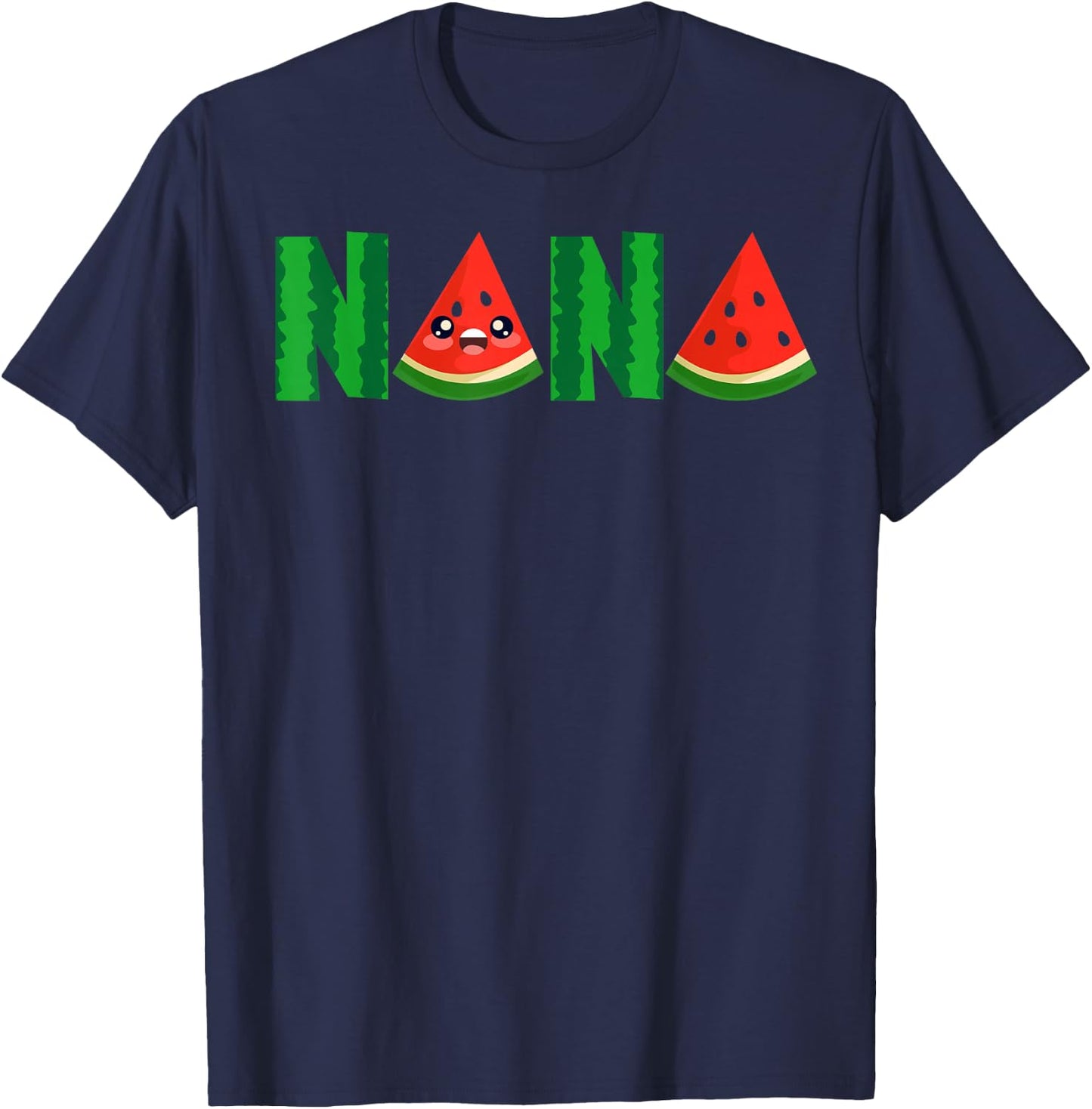 Nana Watermelon Tropical Summer Fruit Melon T-Shirt - T-Shirt | Navy
