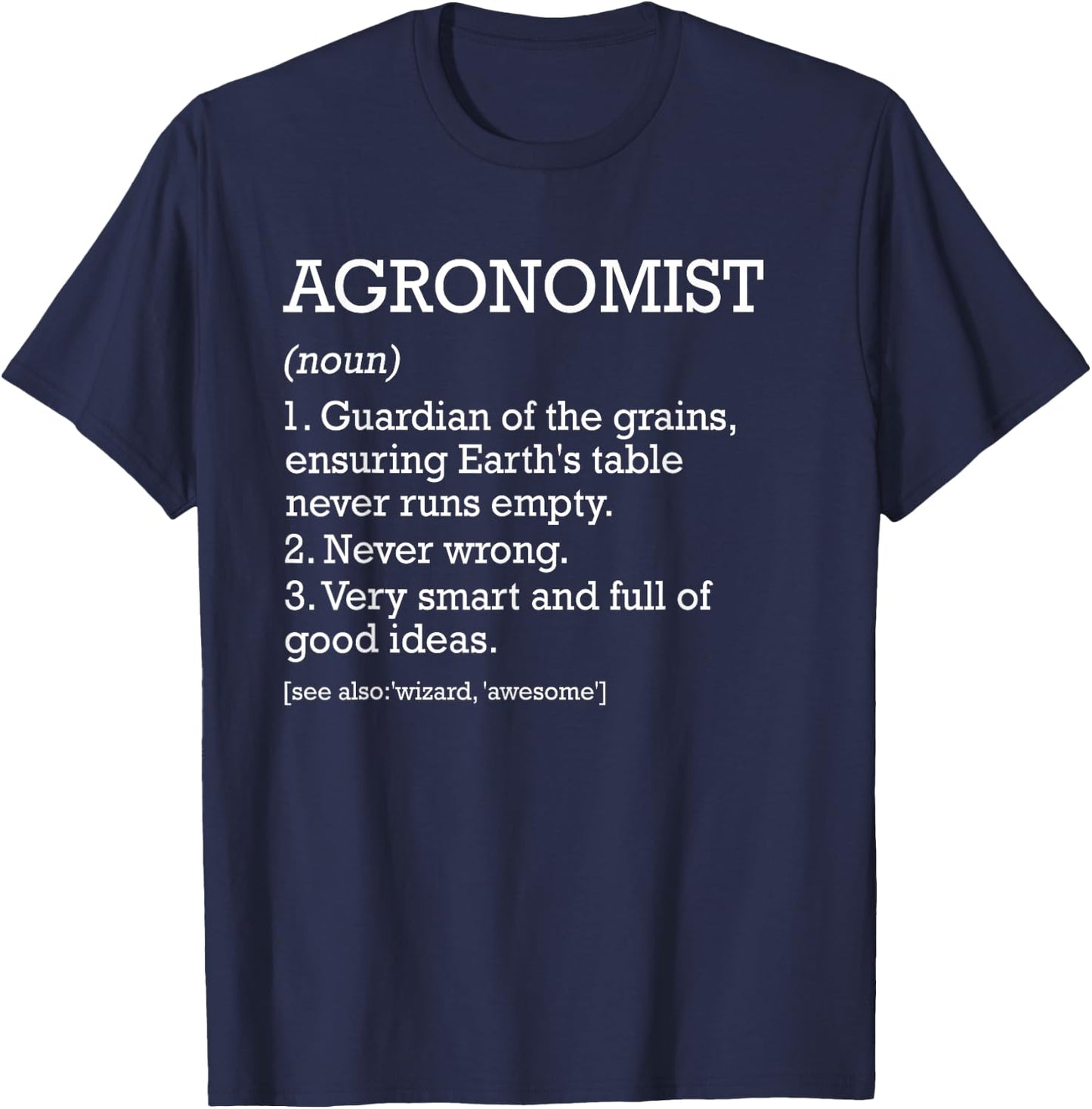 Personalized For Agronomist Job Definition -Adults Black Small Modern Letter Print T-Shirt - T-Shirt | Navy