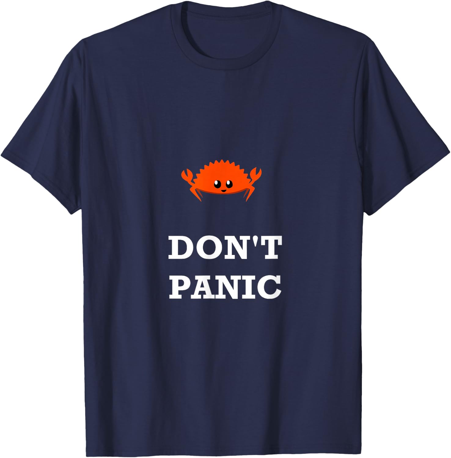 Dashe Clothes Don't Panic Rustacean Ferris the Crab Rust Programming T-Shirt - T-Shirt | Navy