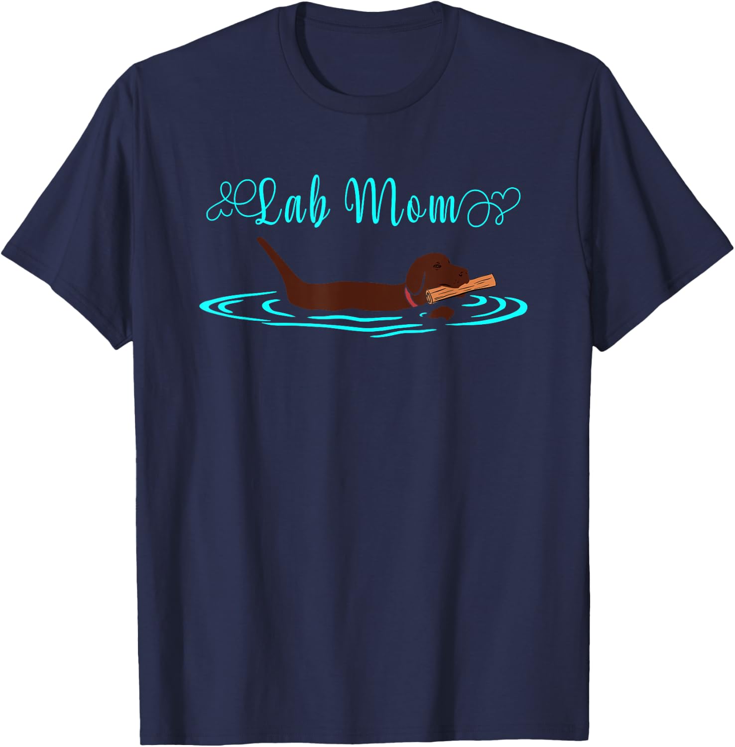 Lab Mom Chocolate Labrador Retriever Dog Owner Lover Women Girls Kids T-Shirt - T-Shirt | Navy