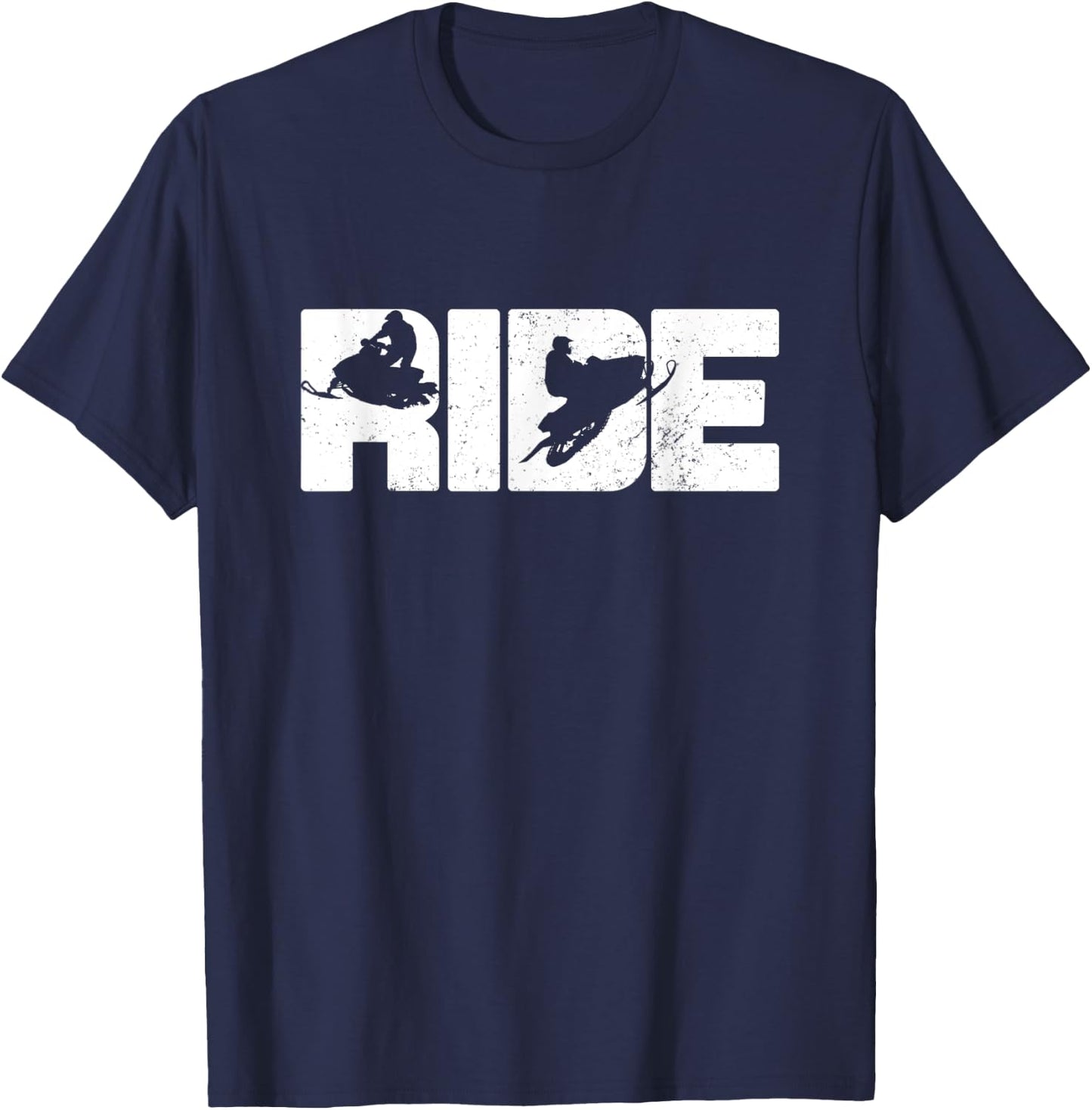 Snowmobile Ride Snowmobiling Motor Sled Winter Sport Gift T-Shirt - T-Shirt | Navy