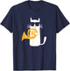 Cat French Horn Funny Cat Lover T-Shirt - T-Shirt | Navy