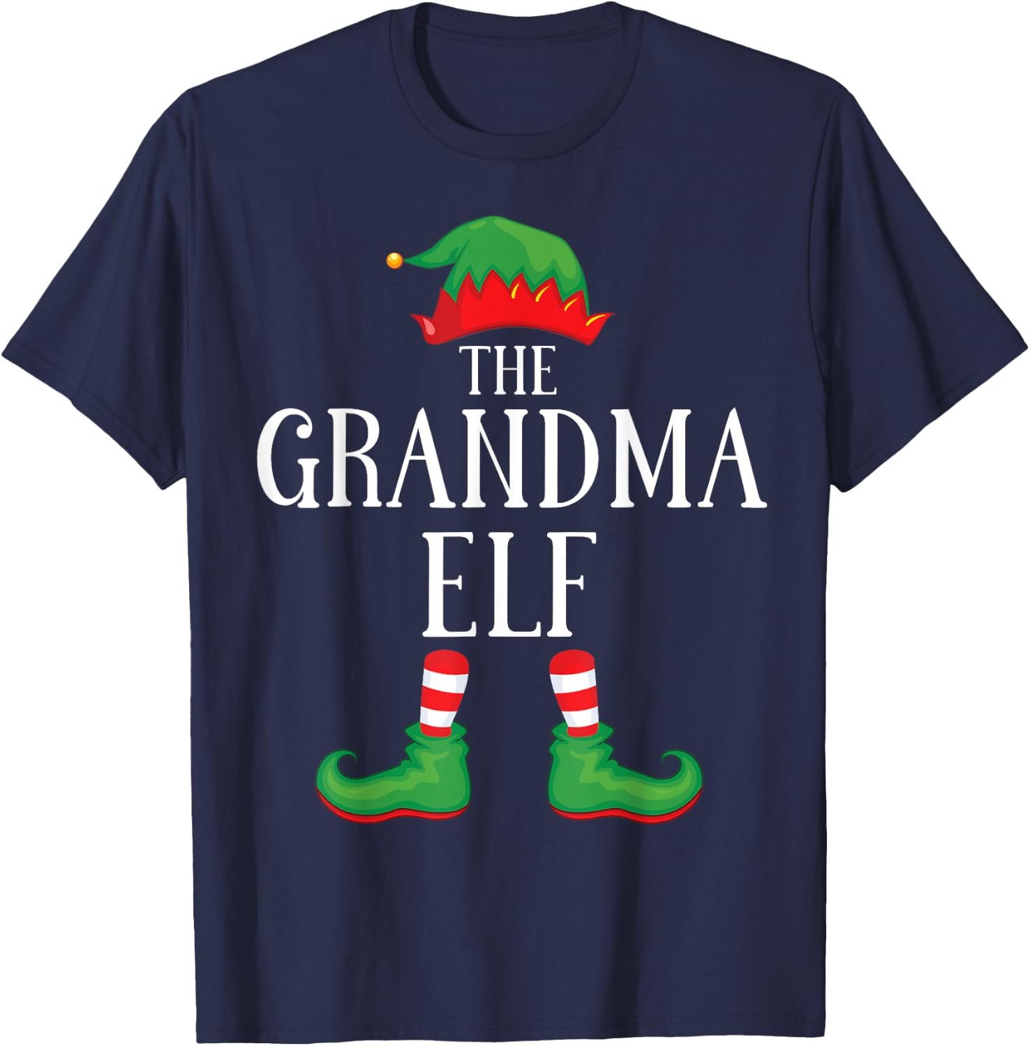 Grandma Elf Matching Group Xmas Funny Family Christmas T-Shirt - T-Shirt | Navy
