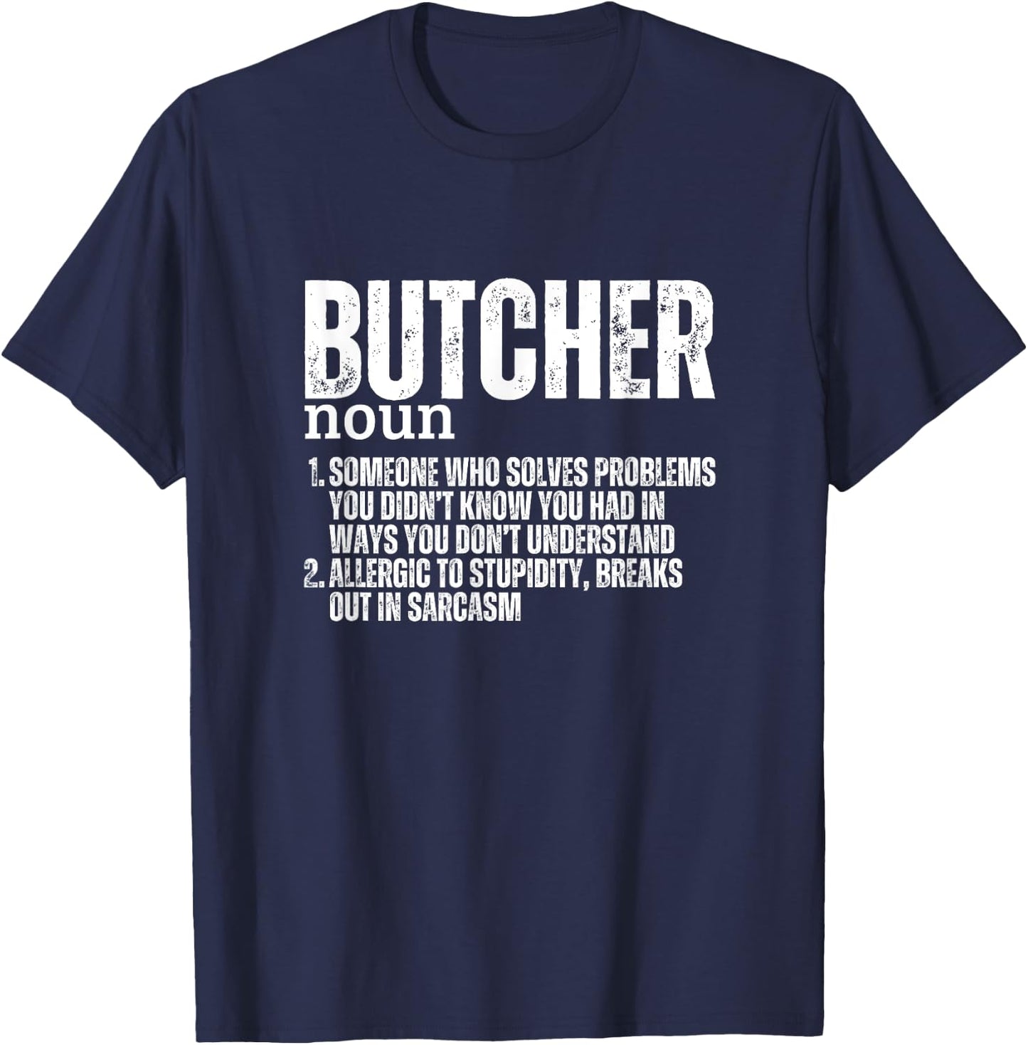 Butcher Definition Funny Butchery T-Shirt - T-Shirt | Navy
