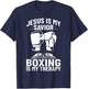 Jesus Is My Savior Boxing Is My Therapy Boxing Trainer T-Shirt - T-Shirt | Navy