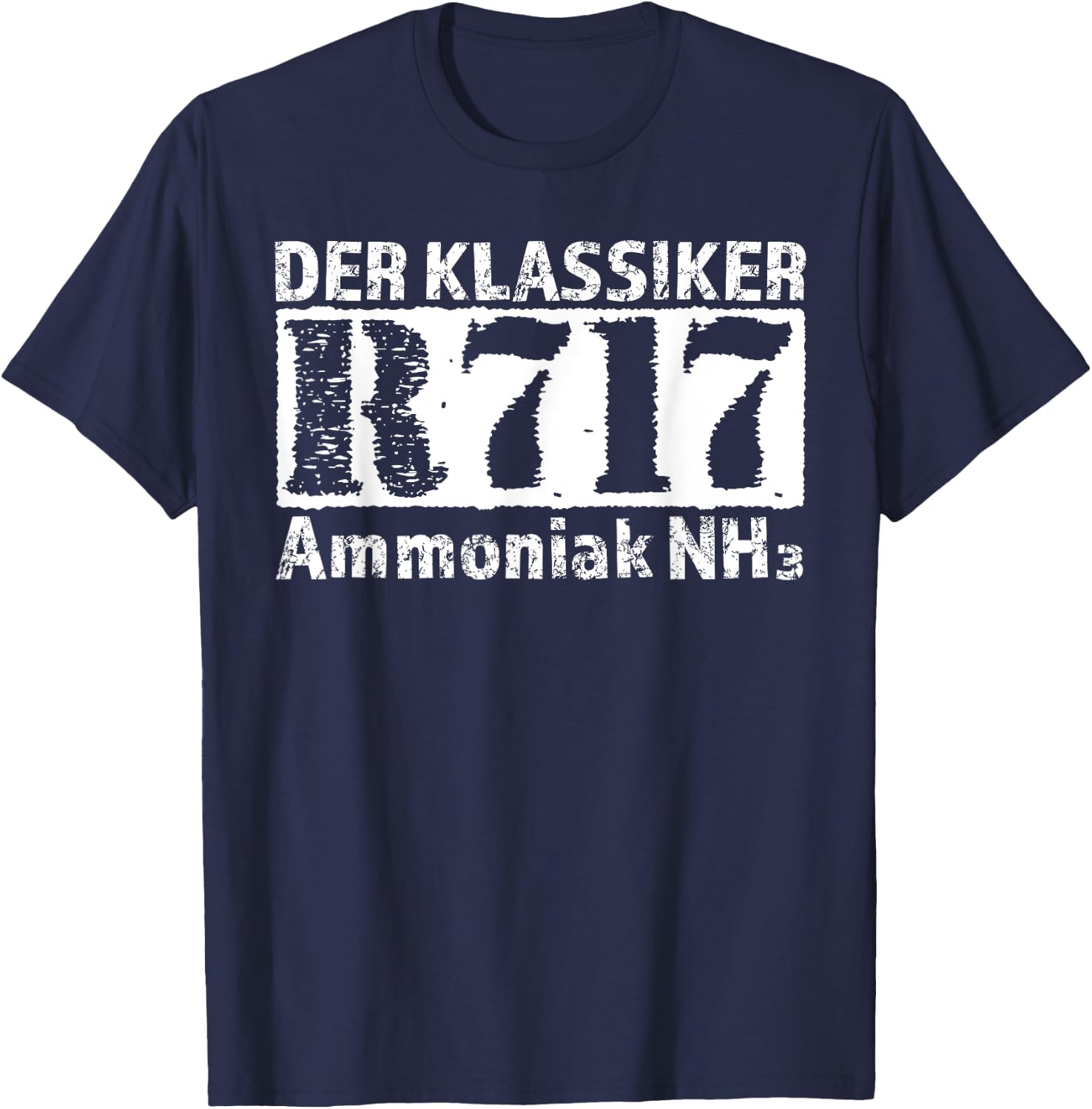 The refrigerant R717 NH3 ammonia, motif for refrigerators T-Shirt - T-Shirt | Navy