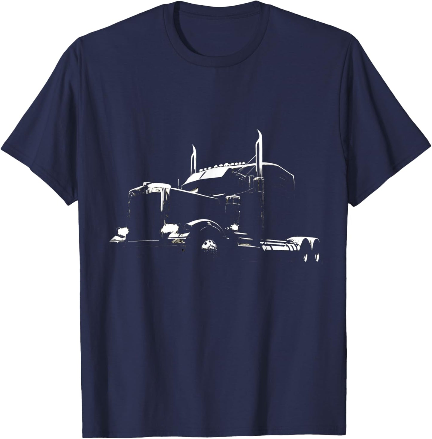 18 Wheeler Semi Truck Shirt for Truck Drivers Who Love OTR T-Shirt - T-Shirt | Navy