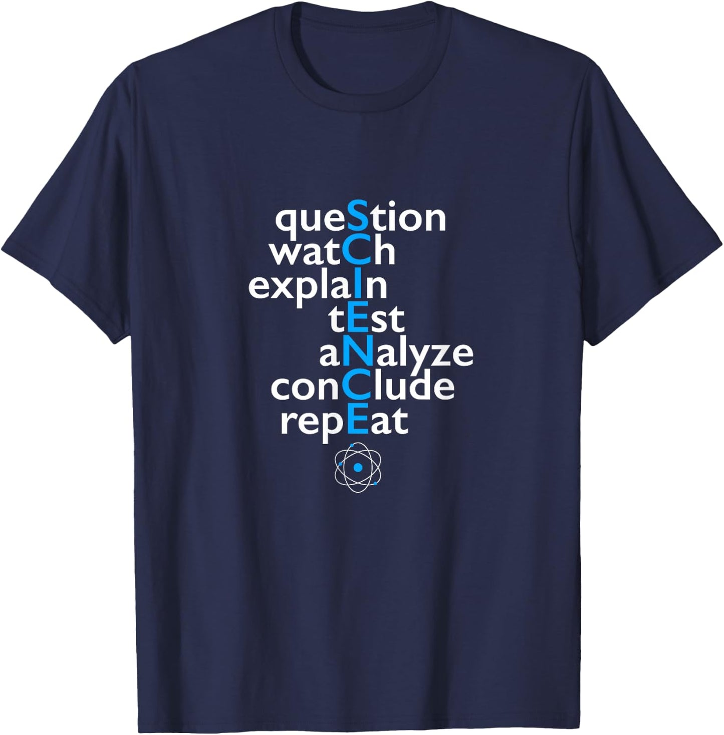 Scientific Word Game, Science Method, Educational Gift T-Shirt - T-Shirt | Navy