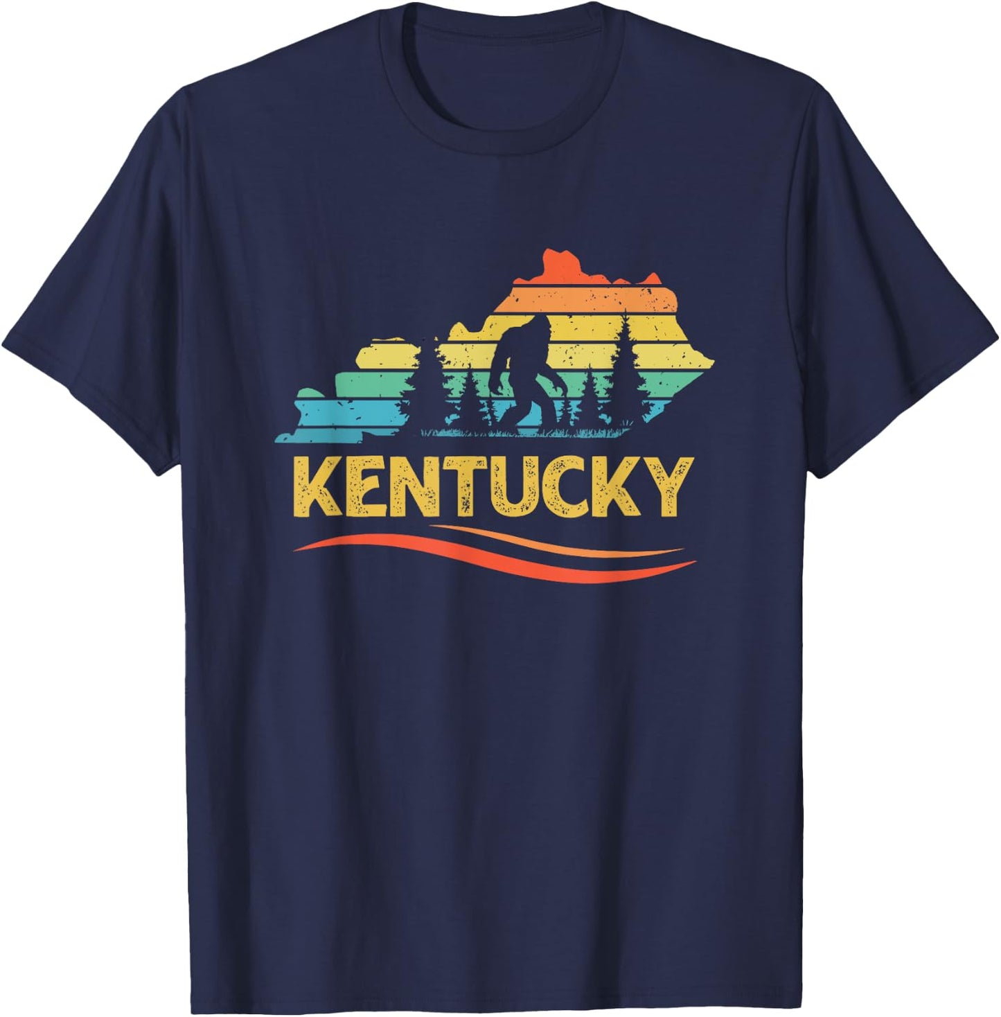 Kentucky with a Bigfoot or a Sasquatch T-Shirt - T-Shirt | Navy